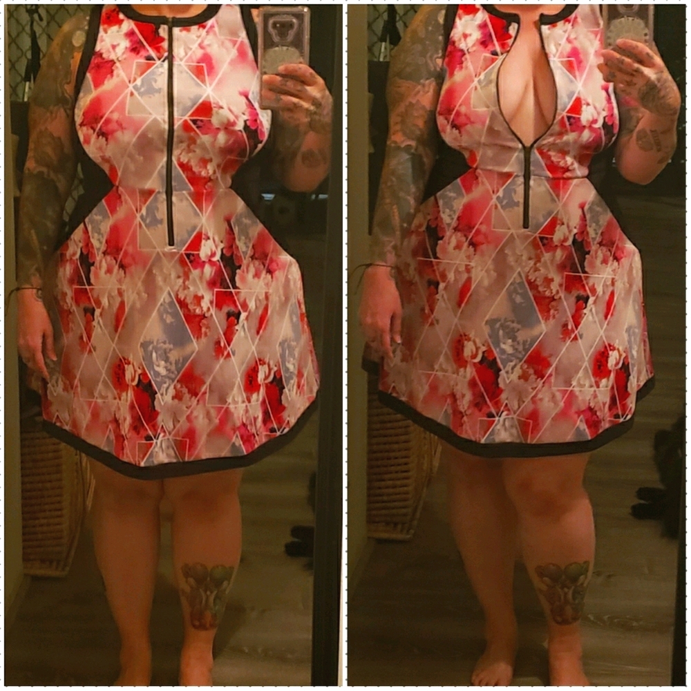 sexy fit and flare zip front dress